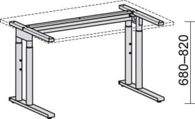 SCHREIBTISCH PRO C-FUSS BUCHE 800X800X680-820MM N-647101-BS