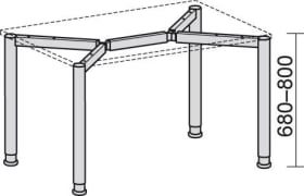 SCHREIBTISCH FLEX 4-FUSS WEISS 1200X800X680-800MM S-555102-WS