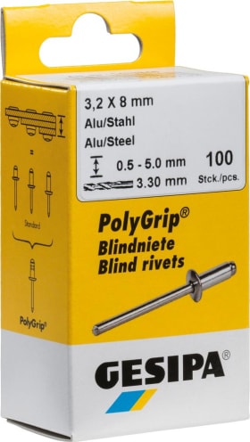 GESIPA BLINDNIET MINI-PACK ALU/STAHL STD 4,0X 6MM 100 ER PACK 1433533 6304230