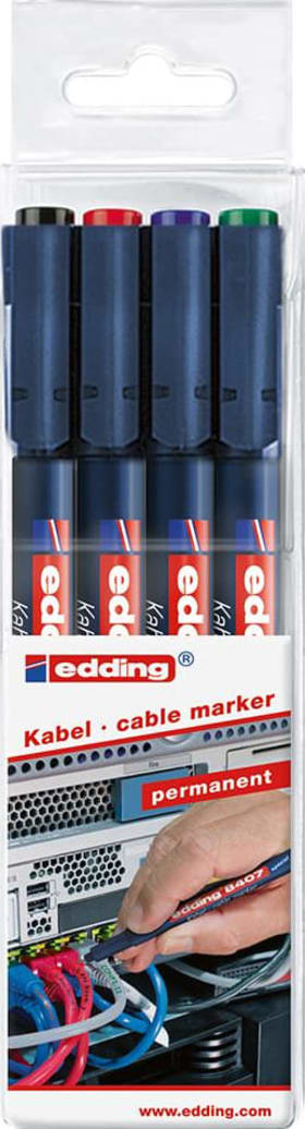 EDDING KABELMARKER-SET  8407 4-TLG. 4-8407-4