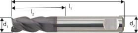 FORUM BOHRNUTENFRÄSER DIN 6535-HB VHM UF TYP NH TIALN Z3 EXTRA KURZ 1,00MM