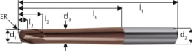 FORUM TORUSFRÄSER DIN 6527 VHM K05/K20 TYP N TIALN Z2 EXTRA LANG 2,0/0,5MM