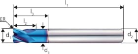 FORUM MEHRZWECKFRÄSER DIN 6535-HA VHM TYP H TIALN Z4 EXTRA KURZ 2,5MM S D6MM