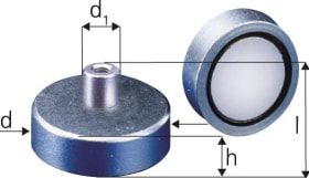 BELOH NEODYM-MAGNET-FLACHGREIFER M. GE- WINDEBUCHSE 6  X4,5/11,5MM BM 33.221/C