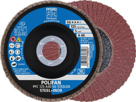 PFERD FÄCHERSCHLEIFSCHEIBE POLIFAN® A SG STEELOX 115X22,23 MM K 40 GERADE