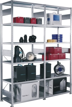 Steckregal Meta-CLIP S3 B1000xT600xH2500 mm Grundfeld 6 Böden vzk Fachlast 230kg