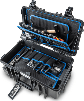 STROXX Toolcase – bestückt, 31-teilig, stapelbar, extrem stabil, staub- & spritzwassergeschützt