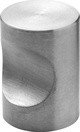 STROXX Möbelknopf zylindrisch, mit Mulde, Edelstahl matt