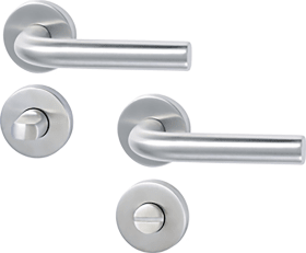 STROXX Drückergarnitur L-Form, Edelstahl matt