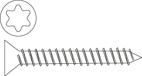 STROXX Montageschraube – Senkkopf TX 30, 7,5 mm Ø, Doppelganggewinde, für Holz, Metall & Beton