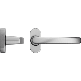 blaugelb Drückergarnitur ½ DGT ovale Rosette