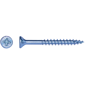 blaugelb Holzuniversalschraube PZ, Flachsenkkopf, Teilgewinde