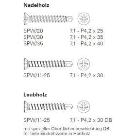 SFS HOLZBOHRSCHRAUBE SPW/11-25 P4,2X30 GS/C 1015292 (VE=5000)