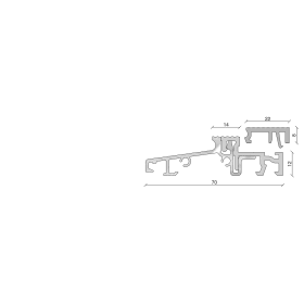 TÜRSCHW.COMBI 70MM O.WÄRMEBR.ALU EV1/PVC GRAU M.SCHUTZFO.FÜLLLEISTE INN.TS57032FL