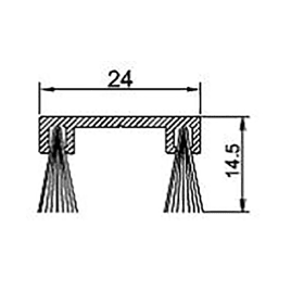 TÜRDICHTUNGSBÜRSTE TD9316 1100 MM M. 2 STREIFENBÜRSTEN MIT HALTESCHIENE
