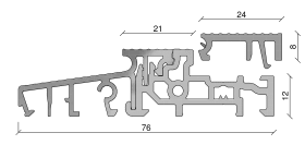 TÜRSCHWELLE SYS. COMBI PLUS 76 ALU EV1 TS87612-24-FL/GV ZU KÖMMERLING