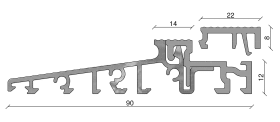 TÜRSCHWELLE TS 59012 EV 1 4,50 MTR. LG. M.SCHUTZFOLIE