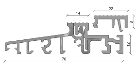 TÜRSCHWELLE "COMBI" 76MM O.WÄRMEBRÜCKE ALU EV1/PVC GRAU M.SCHUTZFOLIE TS57612