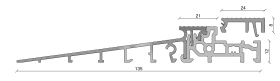 TÜRSCHWELLE SYS. COMBI PLUS 135 ALU EV1 TS813510-24-FL/GV ALDRA ZU KÖMMERLING 76