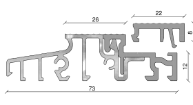 Grundmeier Aluminium-Aufsatzprofile für Türschwellen,TSA5701/SK/EV1 