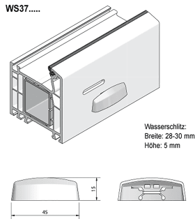 WASSERSCHLITZKAPPEN WS 373000 M. WINDSTOP FEUERROT RAL 3000 (VE=100 ST.)