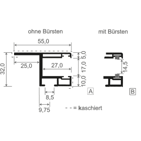 ROLLLADENSCHIENE 30X32 K LG.6MTR. ZWEIS. EICHE DUNKEL 316 7004 900N/B2 K 7004