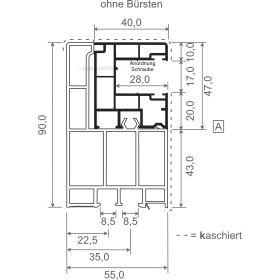 ADAPTERPROFIL M. ROFÜ 930 2 BÜRSTEN 972/930B2 K 7004 EICHE DKL. 316 7004-167