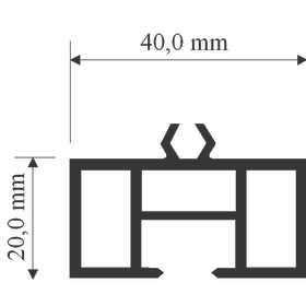 MENKE AUFDOPPELUNGSPROFIL 40X20 MM WEISS 902 PASSEND F. RF 930 VE=60M