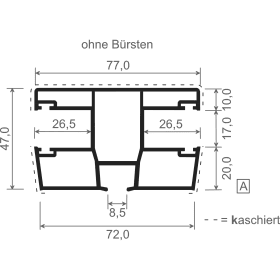 DOPPEL-ROLLLADENFÜHRUNG 939/B4 KG 1605 ANTHRAZITGRAU 70 1605-167 VE=24M