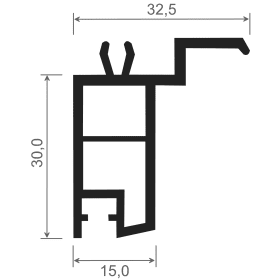 FENSTERBANKANSCHLUSSPROFIL 352 WEISS PASS.F. VEKA 30 MM VE=65M