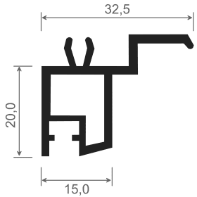 FENSTERBANKANSCHLUSSPROFIL 355 WEISS PASS.F. VEKA 20 MM VE=65M