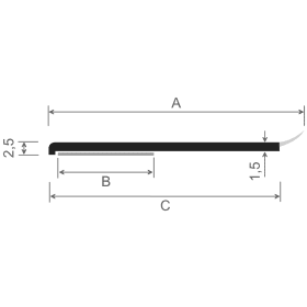 FLACHPROFIL 30X2,5/1,5 MM SK-WL WEISS 0783025 WLR (ROLLE = 150 MTR.)