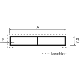 KAMMERPROFIL 30X7X1 MM 254 O.SK O.NASE WEISS