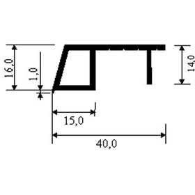 KAMMERPROFIL 38 X 16 SK WEISS 078293 6,00 MTR.