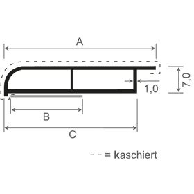 PVC-KAMMERPROFIL SOFTLINE 25X7 MM M.NASE SELBSTKL.WEISS 6,00 M 078725