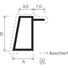 KAMMER-ANSCHLUSSPROFIL 291 13X22X9X7,0 MM M.STEG WEISS