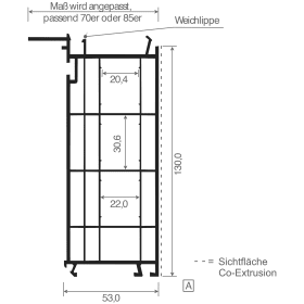 VERBREITERUNGSPROFIL ALUPLAST 802/2 WEISS 130X53 VE=12M