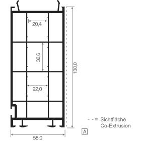 VERBREITERUNGSPROFIL 811 F.PROF.SCHÜCO 130X58 MM WEISS LAGERLG.6,5 MTR.