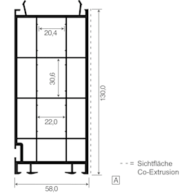 VERBREITERUNG 811 WEISS 130x58 F.SCHÜCO LG=6,5M -LOSE- VE=260MTR.