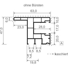 ROLLADENSCHIENE 63X47 BEIDS. ANTHRAZIT 934N/B2 KG 436 7003