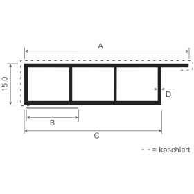 PVC VERKLEIDUNGSPROFIL 078271 K 5021 17X15MM M.NASE SK SAPELI 2065021-167