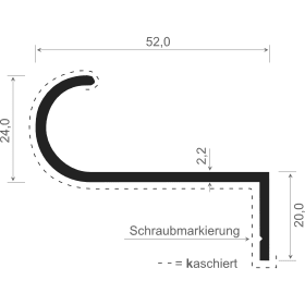 ABROLLPROFIL 959 B BRAUN SCHRAUBBAR LG. 6,00 M