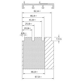 STADURLON PROFILTEC 67 MM WEISS SEIDENM. H:180MM T:67MM L:4000 MM