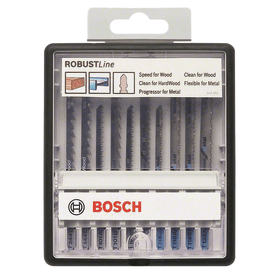 Bosch 10-tlg. Stichsägeblatt-Set Wood and Metal, Robust Line, T-Schaft