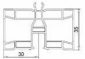 AUFDOPPELUNGSPROFIL 35X60 MM WEISS 5082-6 (VE=36MTR.)
