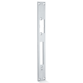 GEZE Flachschließblech für Türöffner 34x110 mm kantig Edelstahl matt gebürstet