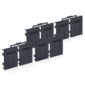 GEZE ZT-Stirnabdeckung, für Glasklemmplatte,B 30mm, 1-flg., Aluminium, schw. lackiert