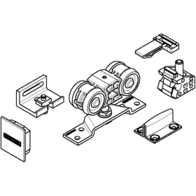 GEZE ZT-Doppelrollenwagen, Set, Perlan 140 KS, Kunststoff korrosionsgeschützt 1650mm, 119507