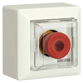 GEZE Handtaster NOT 320,AP,alpinweiß,"Herstellerlogo",24V