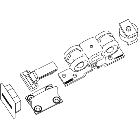 GEZE ZT-Doppelrollenwagen, Set, Perlan 140, Kunststoff lackiert